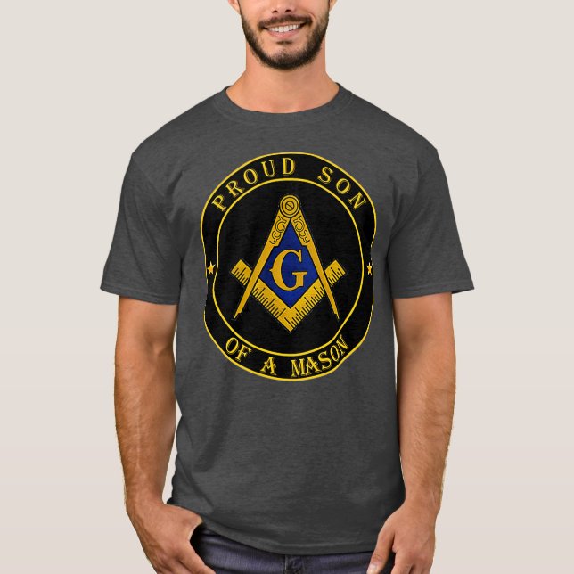 Stolzer Sohn eines Mason Freemason Symbol Lewis PH T-Shirt (Vorderseite)