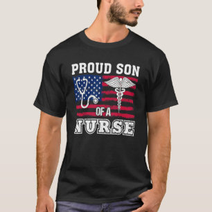 Stolzer Sohn eines Nurse Scrub Herz Stethoscope Rn T-Shirt