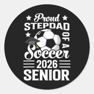 Stolzer Stiefvater eines Fußball-Seniors 2026 Exam Runder Aufkleber