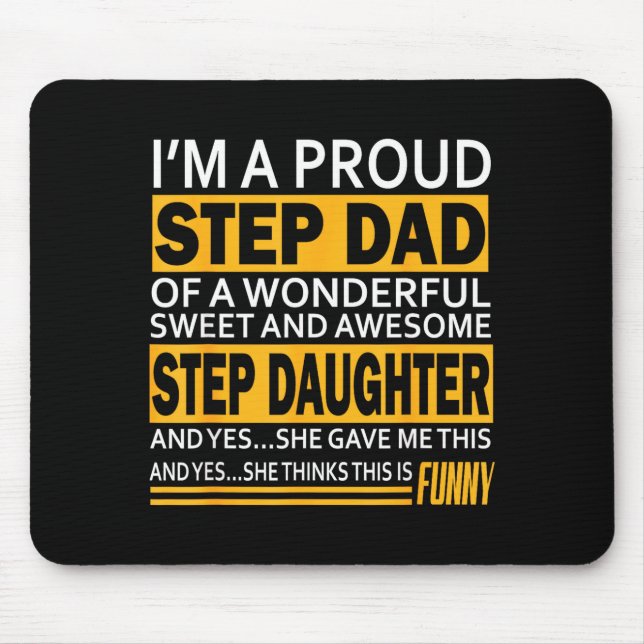 Stolzer Stiefvater Vatertagsgeschenk für Stiefvate Mousepad (Vorne)