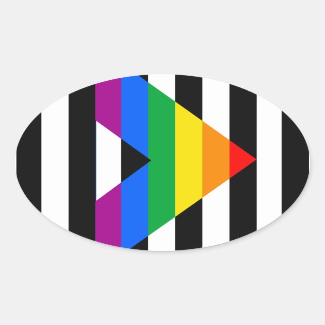 Stolzer Straight-Ally Ovaler Aufkleber (Vorderseite)