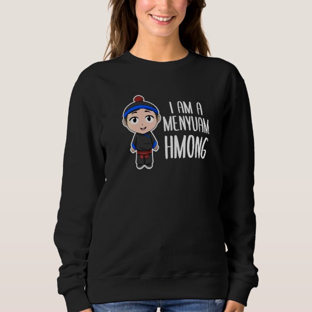 Stolzer traditioneller Hmong Miao Junge Mann Hmoob Sweatshirt (Vorderseite)