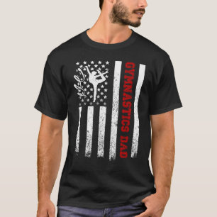 Stolzer Turnen-Vater Amerikanische Flagge Cool USA T-Shirt