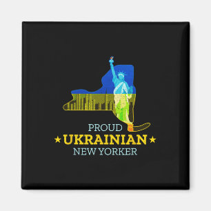 Stolzer ukrainischer New Yorker - New York Karte u Magnet