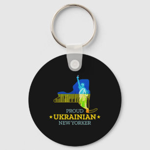 Stolzer ukrainischer New Yorker - New York Karte u Schlüsselanhänger
