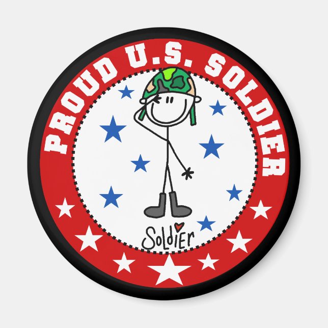 Stolzer US-Soldat Magnet (Vorne)