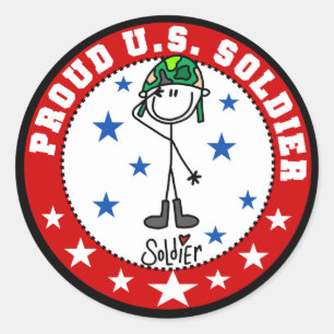 Stolzer US-Soldat Runder Aufkleber