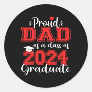 Stolzer Vater 2024 Graduate Phantastische Uni Runder Aufkleber