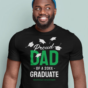 Stolzer Vater Black Green Proud Dad 2026 Absolvent T-Shirt