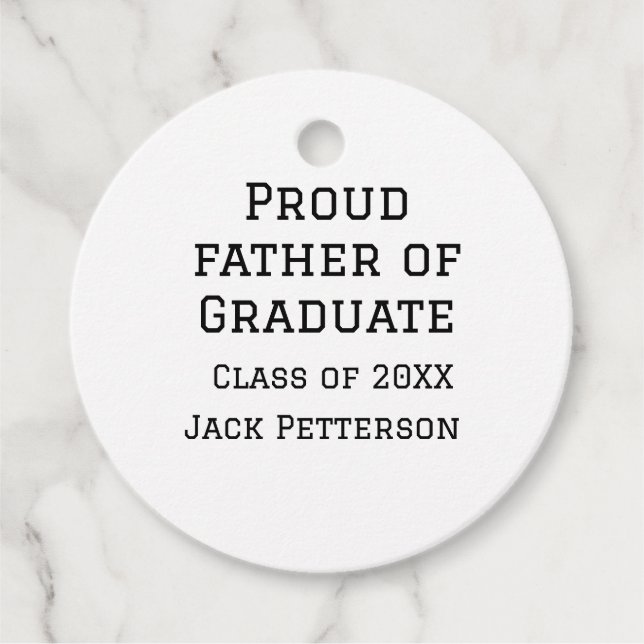 Stolzer Vater der Graduiertenklasse von 20XX fügen Geschenkanhänger (Vorderseite)