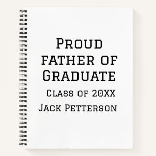 Stolzer Vater der Graduiertenklasse von 20XX fügen Notizbuch