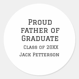 Stolzer Vater der Graduiertenklasse von 20XX fügen Runder Aufkleber