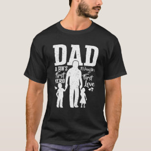 Stolzer Vater der zwei besten Väter Tag von Sohn T-Shirt