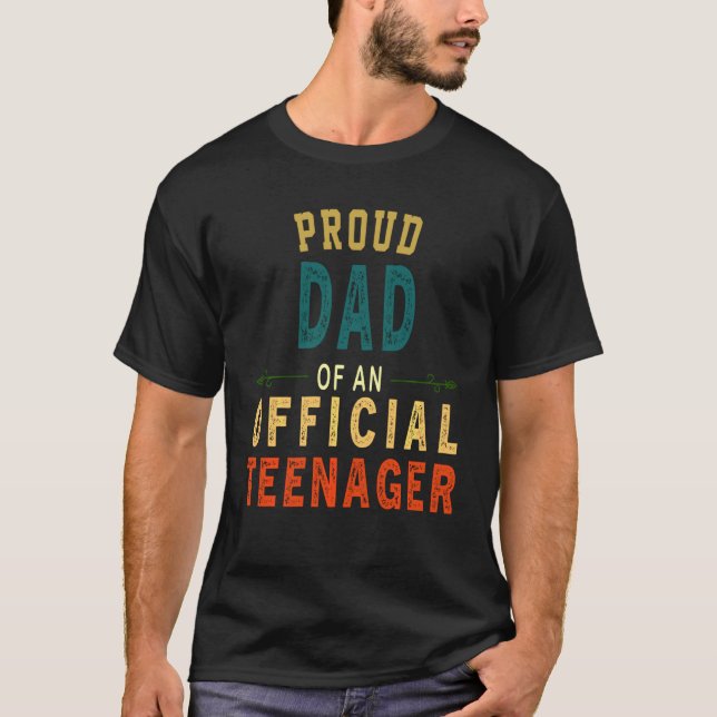 Stolzer Vater des Offiziellen Teenager Retro Vinta T-Shirt (Vorderseite)