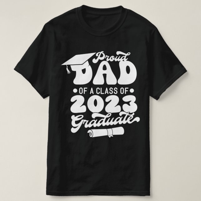Stolzer VATER einer Klasse von 2023 Graduate Retro T-Shirt (Design vorne)