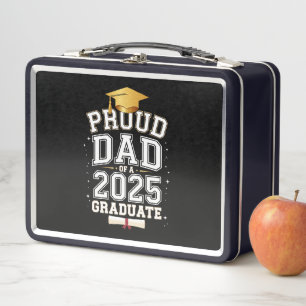 Stolzer Vater eines 2025-Grad-Abschlusses Metall Brotdose