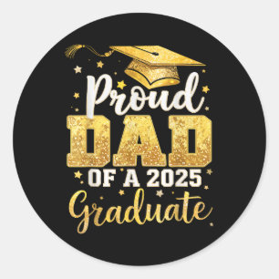 Stolzer Vater eines 2025 Graduate Vater Abschluss  Runder Aufkleber