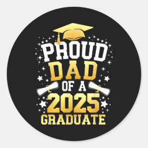 Stolzer Vater eines 2025 Graduate Vater Abschluss  Runder Aufkleber