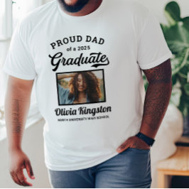 Stolzer Vater eines 2025 Graduate White Custom Fot T-Shirt