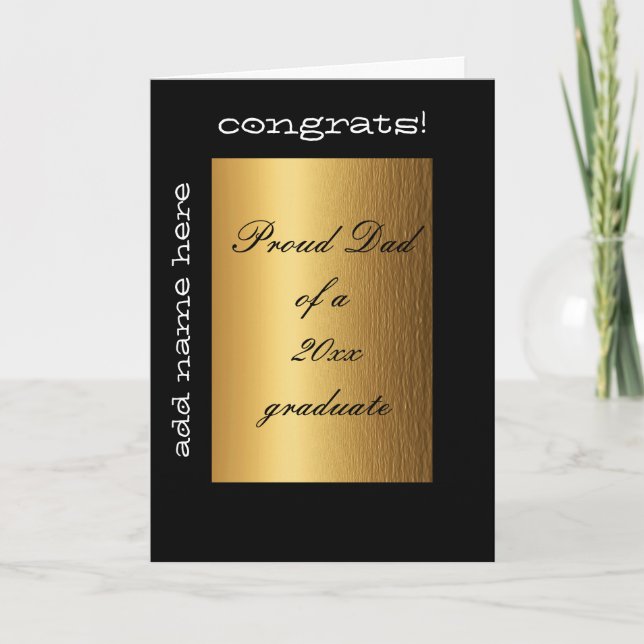 Stolzer Vater eines Abschlusses Jahr Karte (Vorderseite)