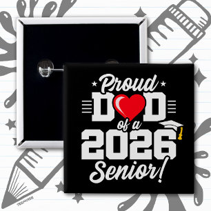 Stolzer Vater eines Absolventen 2026 Zitat Button