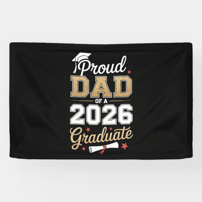 Stolzer Vater eines Absolventen der Abschlussklass Banner (Horizontal)