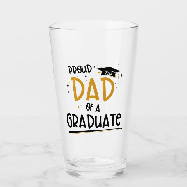 stolzer Vater eines Absolventen Glas (Vorderseite)