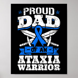 Stolzer Vater eines Ataxia Warrior Awareness Ribbo Poster