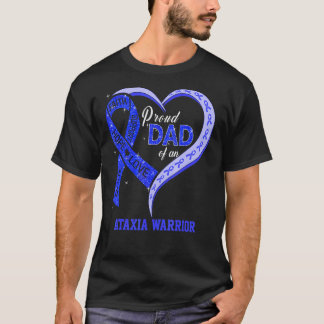 Stolzer Vater eines Ataxia Warrior Blue Ribbon Mat T-Shirt