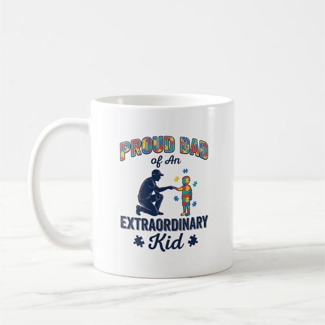 Stolzer Vater eines außergewöhnlichen Kindes Autis Kaffeetasse (Links)