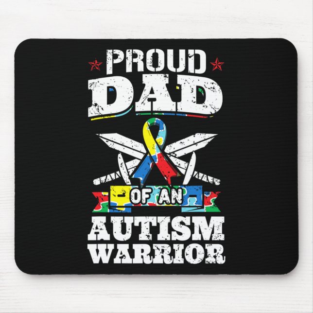 Stolzer Vater eines autistischen Kriegers Mousepad (Vorne)