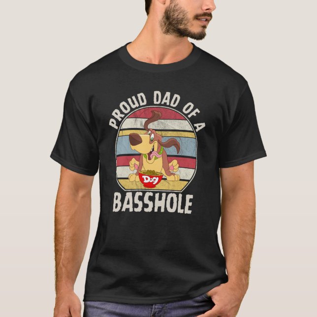 Stolzer Vater eines Basshole Basset Hound T - Shir T-Shirt (Vorderseite)