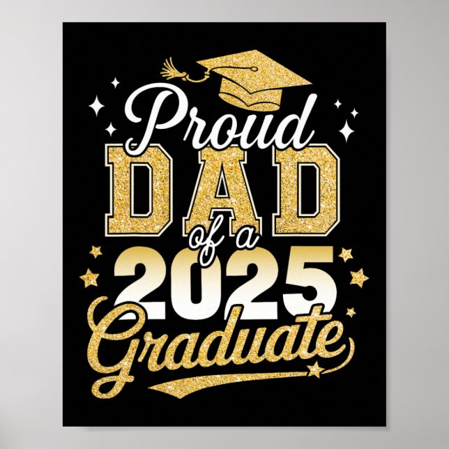 Stolzer Vater eines Cl von 2025 Graduate Senior Gr Poster (Vorne)