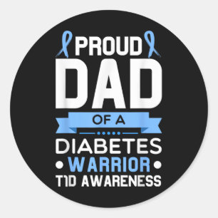 Stolzer Vater eines Diabetes-Warrior T1d-Bewusstse Runder Aufkleber