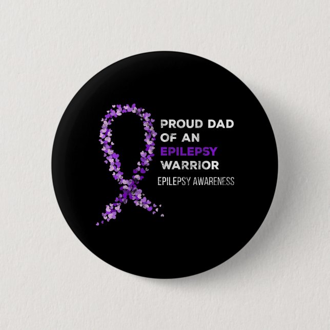 Stolzer Vater eines Epilepsie-Krieger-Epilepsie-Aw Button (Vorderseite)