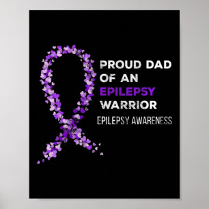 Stolzer Vater eines Epilepsie-Krieger-Epilepsie-Aw Poster