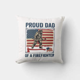 Stolzer Vater eines Feuerwehrmanns Vintage-Flagge Kissen