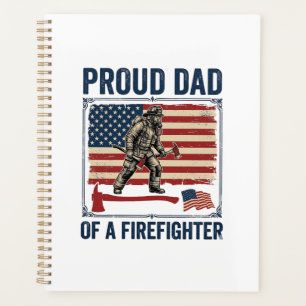Stolzer Vater eines Feuerwehrmanns Vintage-Flagge  Planer