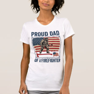 Stolzer Vater eines Feuerwehrmanns Vintage-Flagge T-Shirt