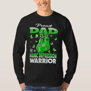 Stolzer Vater eines Kämpfers für Manische Depressi T-Shirt