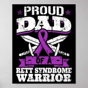 Stolzer Vater eines Rett-Syndrom Krieger-RT-Bewuss Poster