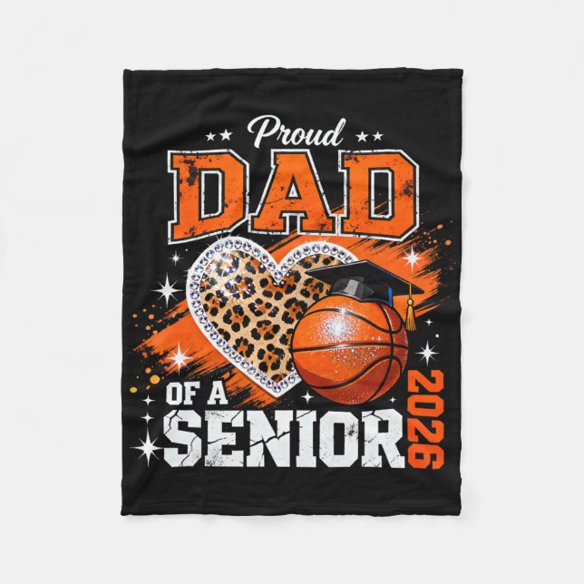 Stolzer Vater eines Seniors 2026 Sketll Leopard Ab Fleecedecke (Vorderseite)