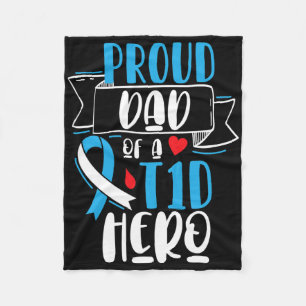 Stolzer Vater eines T1d Hero Typ 1 Diabetes Vater Fleecedecke