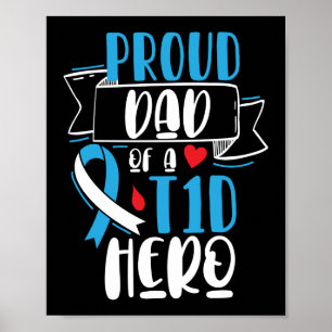 Stolzer Vater eines T1D Hero Typ 1 Diabetes-Vater Poster