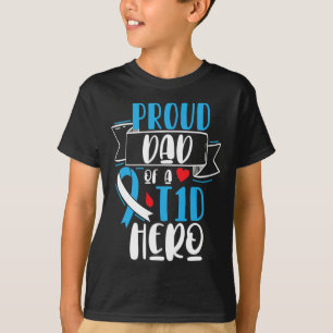 Stolzer Vater eines T1D Hero Typ 1 Diabetes Vater  T-Shirt