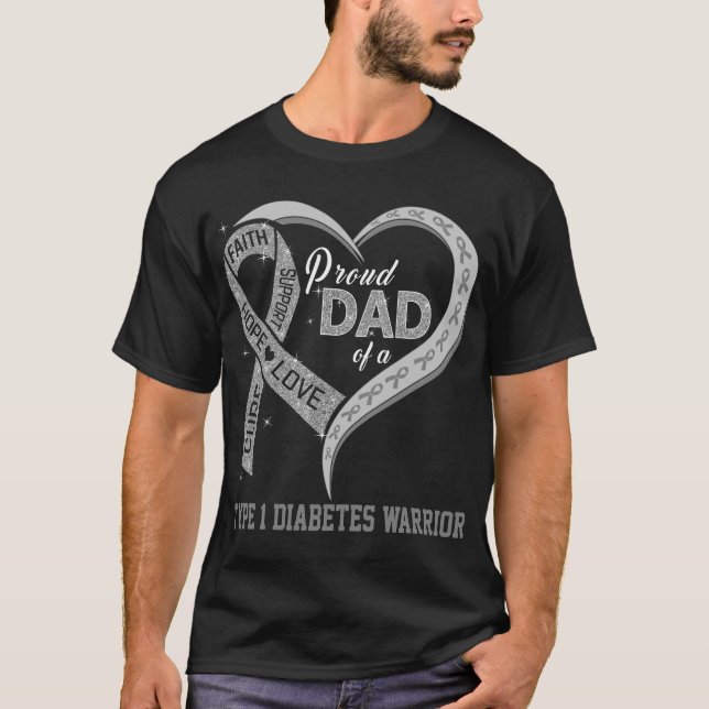 Stolzer Vater eines Typ-1-Diabetes-Warriors T-Shirt (Vorderseite)