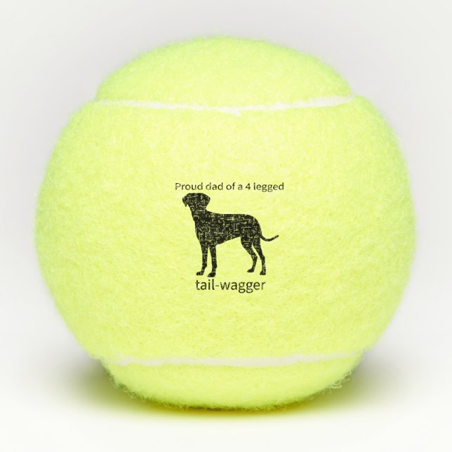 Stolzer Vater eines Vierbeiners Tennisbälle (Vorderseite)