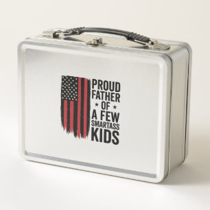 Stolzer Vater einiger frecher Kinder Patriotisches Metall Brotdose