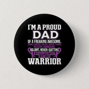 Stolzer Vater Fibromyalgie Bewusstsein Ribbon Männ Button