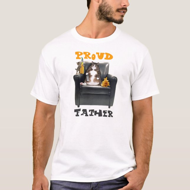 "Stolzer Vater-" Katzen-T - Shirt (Vorderseite)